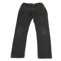 Black Denim Jeans with Adjustable Waistband - Girls 7-8 Years