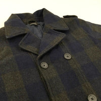 Navy & Black Checked Fabric Jacket - Boys 11-12 Years