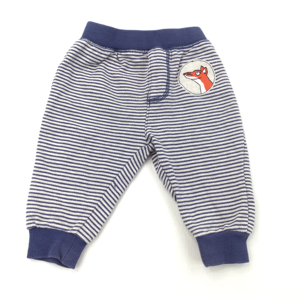 Gruffalo Blue & Cream Stripe Joggers - Boys 3-6 Months