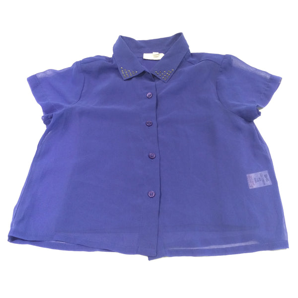 Blue Vest Top & Chiffon Blouse Set - Girls 7-8 Years