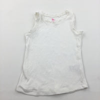 White Vest Top with Frill Detail - Girls 3-4 Years