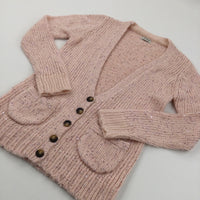 Sequins Speckled Peach Knitted Cardigan - Girls 11-12 Years