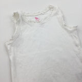 White Vest Top with Frill Detail - Girls 3-4 Years