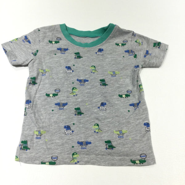 Dinosaurs Green & Grey T-Shirt - Boys 9-12 Months