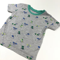 Dinosaurs Green & Grey T-Shirt - Boys 9-12 Months