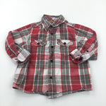 Red, Green & White Checked Cotton Shirt - Boys 12-18 Months