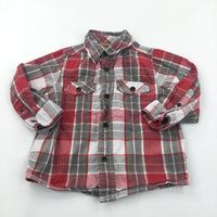 Red, Green & White Checked Cotton Shirt - Boys 12-18 Months