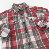 Red, Green & White Checked Cotton Shirt - Boys 12-18 Months