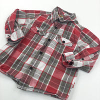 Red, Green & White Checked Cotton Shirt - Boys 12-18 Months