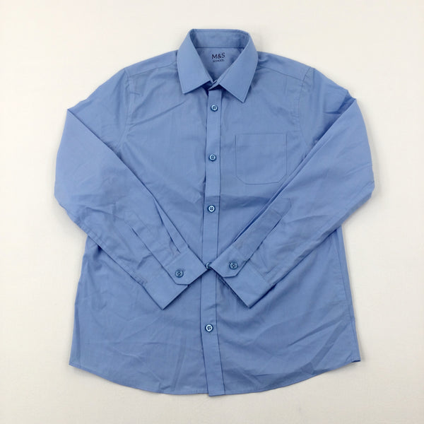 Blue Long Sleeve School Shirt - Boys 11-12 Years