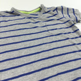 Blue & Grey Striped T-Shirt - Boys 9-12 Months