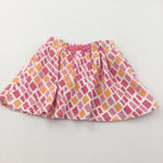 Diamonds Pink, Orange & White Jersey Skort- Girls 2 Years