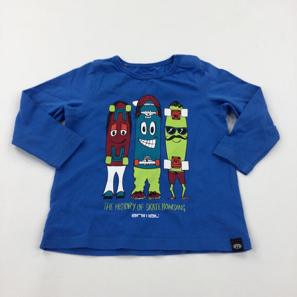 Skateboards Blue Long Sleeve Top - Boys 3-6 Months