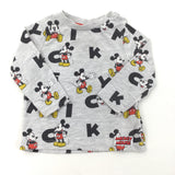 Mickey Mouse Grey Long Sleeve Top - Boys 3-6 Months