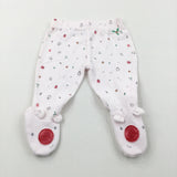 Christmas Scenes White Jersey Trousers with Enclosed Feet - Boys/Girls Newborn