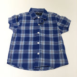 Blue Checked Cotton Shirt - Boys 9-12 Months