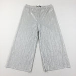 Silver Wide Leg Cropped Trousers - Girls 11-12 Years