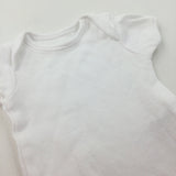 White Cotton Short Sleeve Bodysuit - Boys/Girls Tiny Baby