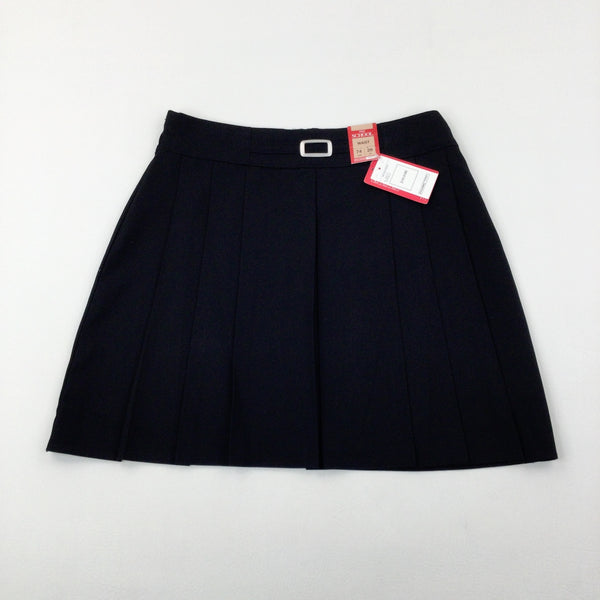 **NEW** Black Pleated School Skirt (Waist 29inch) With Adjustable Waist- Girls 14-16 Years