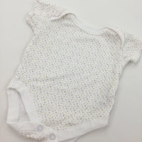 Brown and Yellow Spotty Short Sleeve Bodysuit - Boys/Girls Tiny Baby