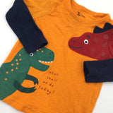 Dinosaurs Orange Long Sleeve Top - Boys 12-18 Months