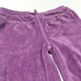 Purple Velour Tracksuit Bottoms - Girls 9-12 Months