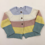 **NEW** Pastel Colourblock Knitted Cardigan - Girls 3-6 Months