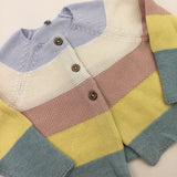 **NEW** Pastel Colourblock Knitted Cardigan - Girls 3-6 Months