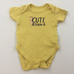 'Cute & I Know It' Giraffe Yellow Short Sleeve Bodysuit  - Boys Tiny Baby