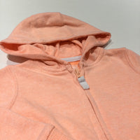 Pale Orange Zip Up Hoodie Sweatshirt - Girls 9-12 Months