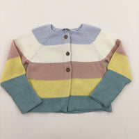 **NEW** Pastel Colourblock Knitted Cardigan - Girls 6-9 Months