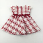 Red & White Check Short Sleeve Dress - Girls 18 Months