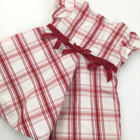 Red & White Check Short Sleeve Dress - Girls 18 Months