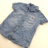 Sailing Boats Blue Denim Effect Cotton Shirt - Boys 18-24 Months