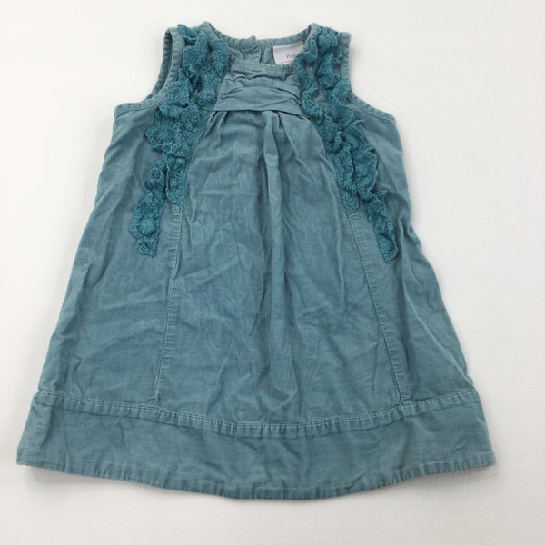 Teal Cord Dress - Girls 12-18 Months