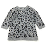 Animal Print Black & Grey Knitted Dress - Girls 6-9 Months