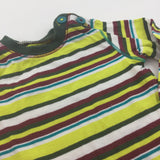 Lime, Burgundy, White and Green Stripe Long Sleeve Top - Boys Newborn