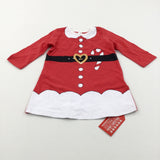 **NEW** Santa Red & White Jersey Dress - Girls 3-6 Months