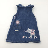 Deer Applique Denim Dress - Girls 12-18 Months