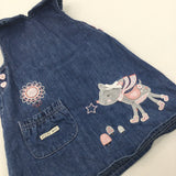 Deer Applique Denim Dress - Girls 12-18 Months