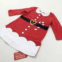 **NEW** Santa Red & White Jersey Dress - Girls 3-6 Months