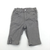 Light Brown Cotton Twill Shorts/Cropped Trousers with Adjustable Waistband - Girls 18-24 Months