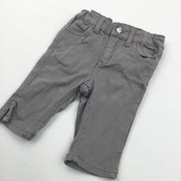 Light Brown Cotton Twill Shorts/Cropped Trousers with Adjustable Waistband - Girls 18-24 Months