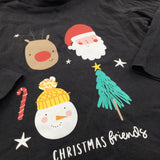 'Christmas Friends' Black Long Sleeve Top - Boys/Girls 12-18 Months