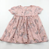 Unicorns Pink Jersey Dress - Girls 6-9 Months