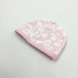 Flowery Pink & White Hat - Girls Newborn