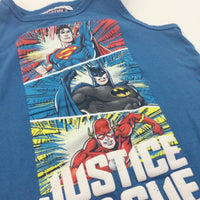 - ''Justice League' Superman, Batman & Flash Blue Vest Top