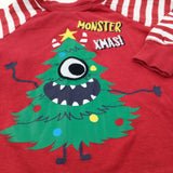 'Monster Xmas' Christmas Tree Red Long Sleeve Top - Boys/Girls 18-24 Months