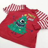 'Monster Xmas' Christmas Tree Red Long Sleeve Top - Boys/Girls 18-24 Months
