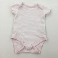 Pink and White Stripe Short Sleeve Bodysuit - Girls Newborn